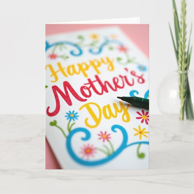 Tarjeta de nota del Día de la Madre dulce (Anverso)