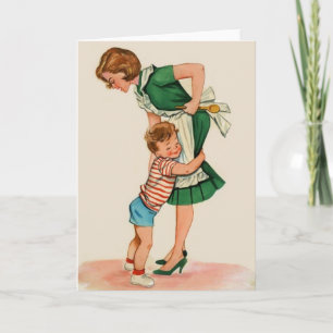 Tarjeta de nota del Día de la Madre y el Hijo Vint