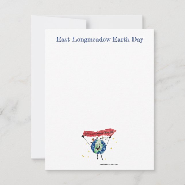 Tarjeta de nota del Día de la Tierra de Longmeadow (Anverso)