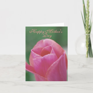 Tarjeta de nota del día de madre - tulipán rosado