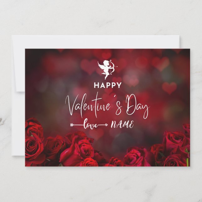 Tarjeta de nota del día de San Valentín feliz (Anverso)