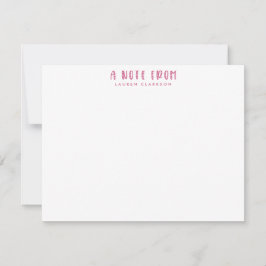 Tarjeta de nota del Día de San Valentín rosa