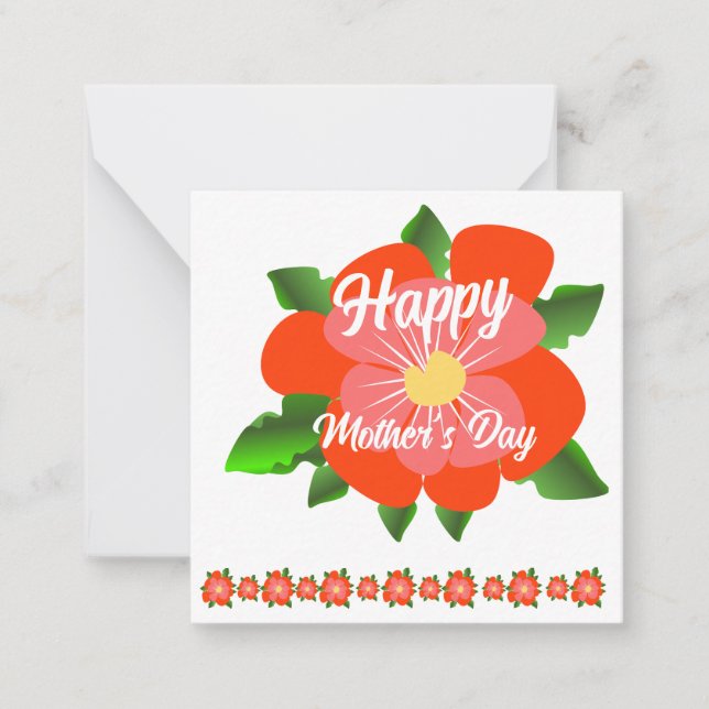 Tarjeta de nota del día feliz de la madre (Anverso)