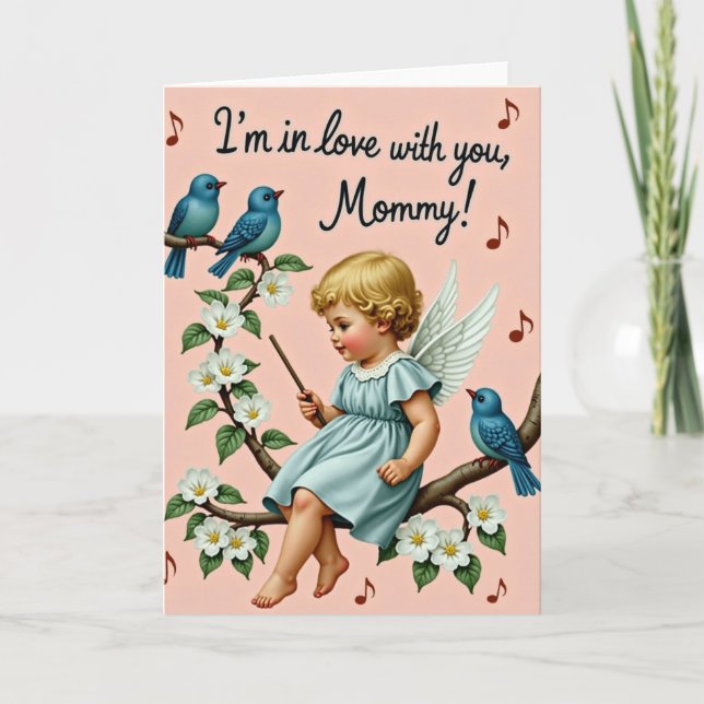 Tarjeta de nota del dulce niño ángel (Anverso)