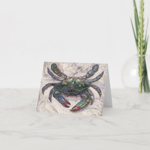 Tarjeta de nota del espacio en blanco del cangrejo