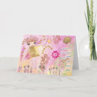 Tarjeta de nota del Faerie de la flor