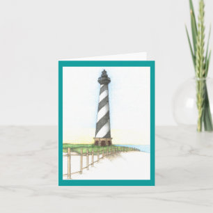 Tarjeta de nota del faro de Hatteras del cabo
