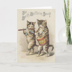 Tarjeta de nota del Fife y del tambor del gato del