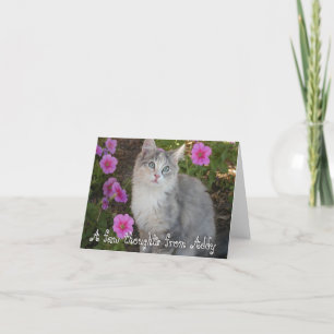 Tarjeta de nota del gatito