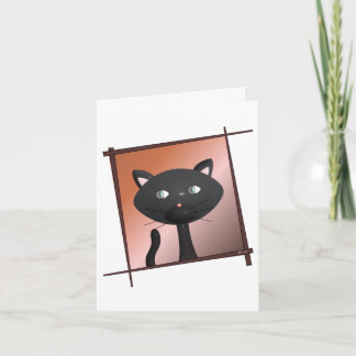 Tarjeta de nota del gatito y de los palillos