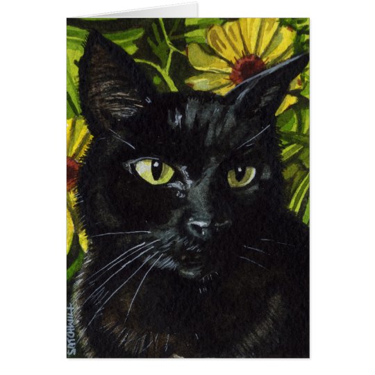 Tarjeta de nota del gato negro