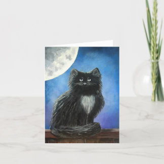 Tarjeta de nota del gato negro