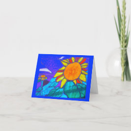 Tarjeta de nota del girasol