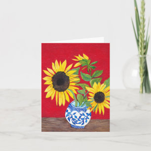 Tarjeta de nota del girasol
