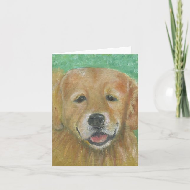 Tarjeta de nota del golden retriever (Anverso)