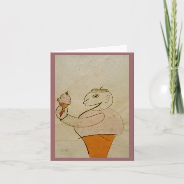 Tarjeta de nota del hombre crema de hielo, de Brad (Anverso)