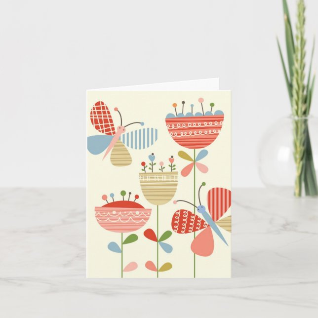Tarjeta de nota del jardín de la primavera de la (Anverso)