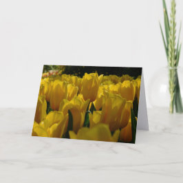 Tarjeta de nota del jardín de tulipanes soñadores