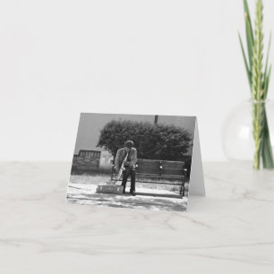 Tarjeta de nota del jugador saxofón