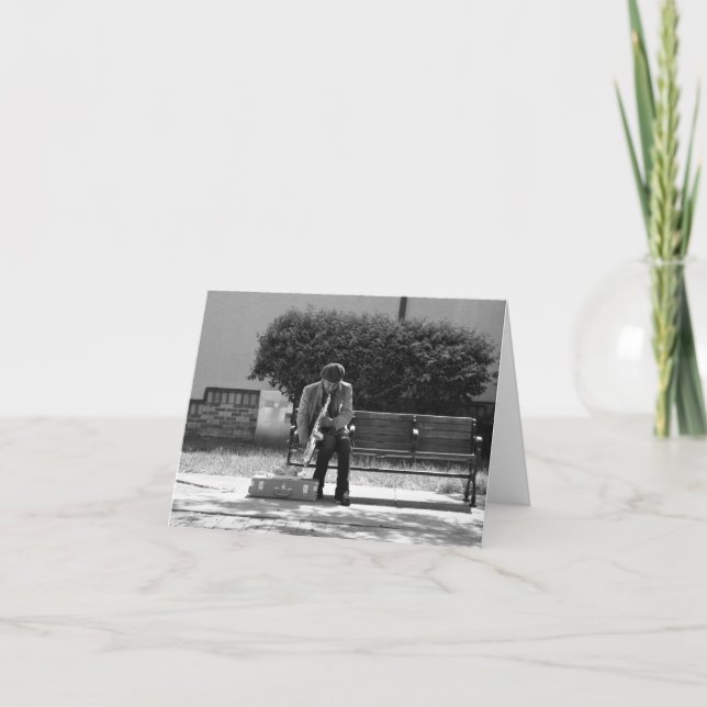 Tarjeta de nota del jugador saxofón (Anverso)