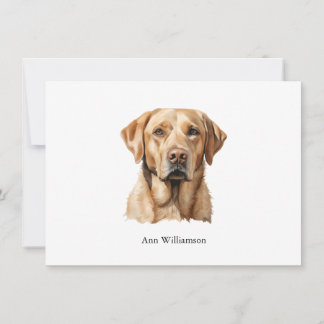 Tarjeta de nota del Labrador Retriever amarillo