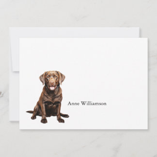 Tarjeta de nota del Labrador Retriever de chocolat