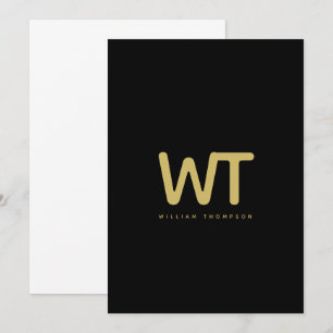 Tarjeta de nota del logotipo de Black Gold Initial