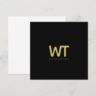 Tarjeta de nota del logotipo de Black Gold Initial