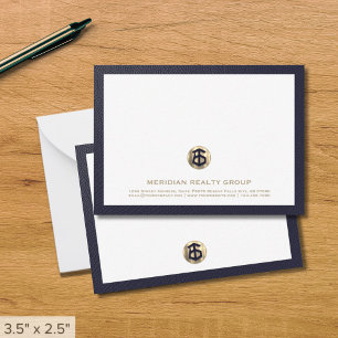 Tarjeta de nota del logotipo de oro inmobiliario