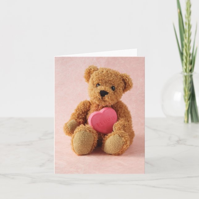 tarjeta de nota del luv u del oso i (Anverso)