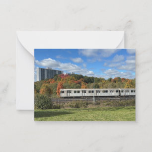 Tarjeta de nota del metro de otoño