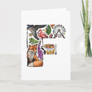 Tarjeta de nota del monograma "F"