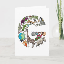 Tarjeta de nota del monograma "G"