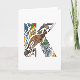 Tarjeta de nota del monograma "K"