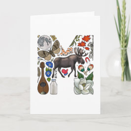 Tarjeta de nota del monograma "M"