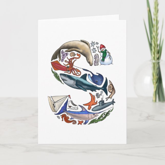 Tarjeta de nota del monograma "S" (Anverso)