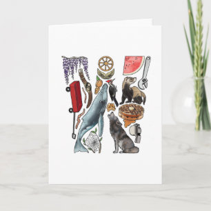 Tarjeta de nota del monograma "W"