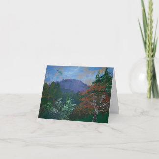 Tarjeta de nota del paisaje de la montaña de