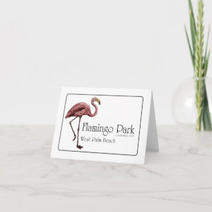 Tarjeta de nota del parque del flamenco