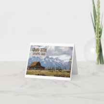 Tarjeta de nota del parque nacional del Gran Tetón
