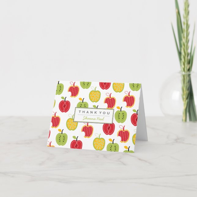 Tarjeta de nota del patrón de cosecha de manzanas (Anverso)