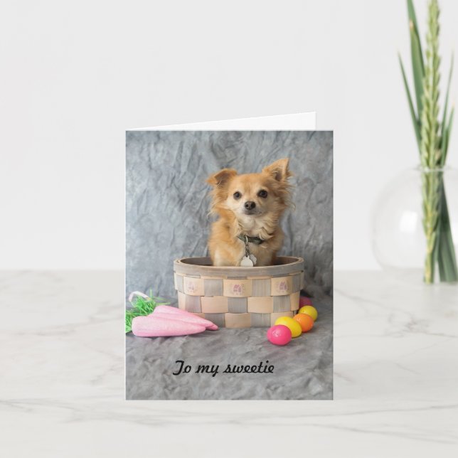 Tarjeta de nota del perro de Pascua (Anverso)