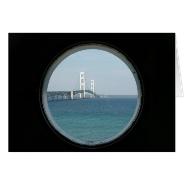 Tarjeta de nota del puente Mackinac (Anverso (Horizontal))