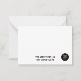 Tarjeta de nota del sitio web del logotipo de la e