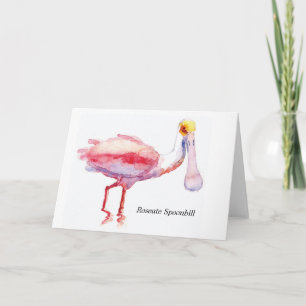 Tarjeta de nota del Spoonbill rosado