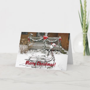 Tarjeta de nota del trineo del navidad