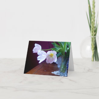 Tarjeta de nota del tulipán de la lavanda