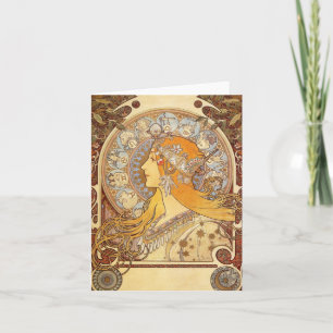 Tarjeta de nota del zodiaco de Nouveau Alfonso