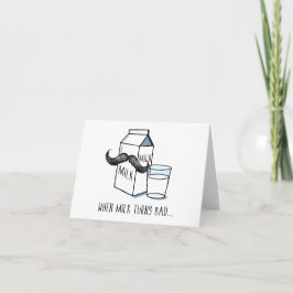 Tarjeta de nota divertida de la leche y del bigote