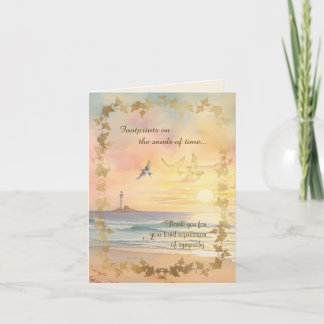 Tarjeta de nota doblada de agradecimiento por simp